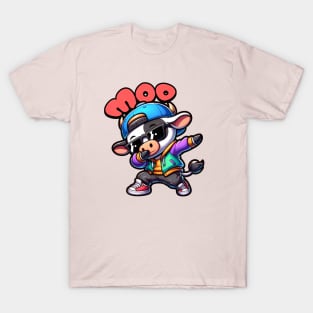 Cow Funny Cow Dabbing Chibi T-Shirt